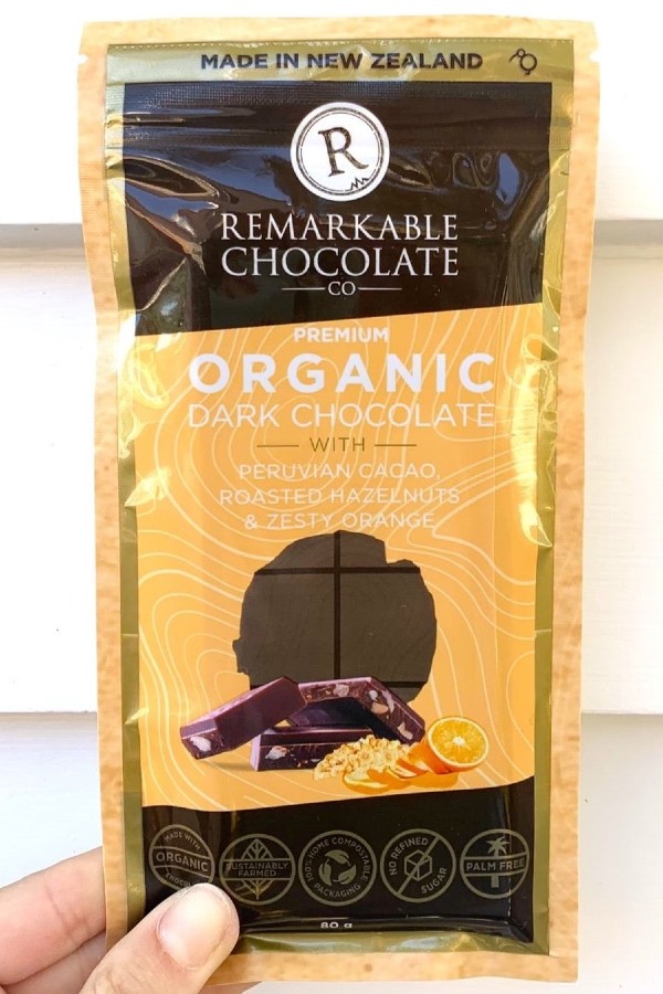Remarkable Organic 56% Dark Bar With Orange & Hazelnut
