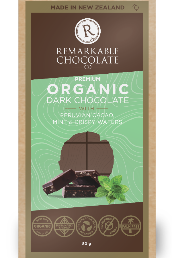 Remarkable Organic 56% Dark Bar With Mint & Wafer