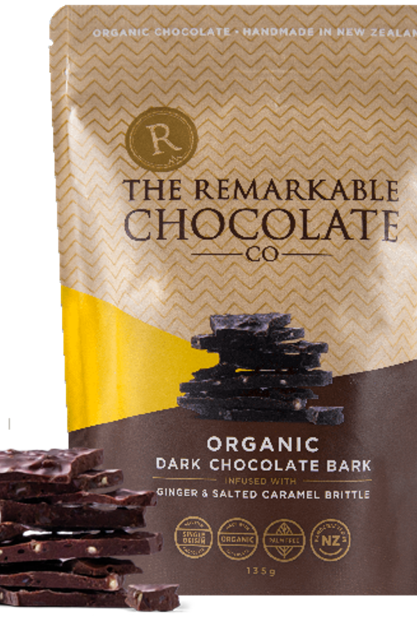 Remarkable Chocolate Bark – Ginger & Salted Caramel